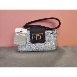 Women's Mundi Small Wristlet Wallet Black White